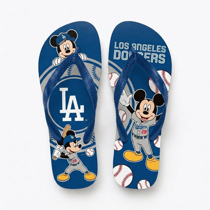 Cartoon Mouse Baseball Flip Flops, Sport Fan Sandals | 30 Teams Available