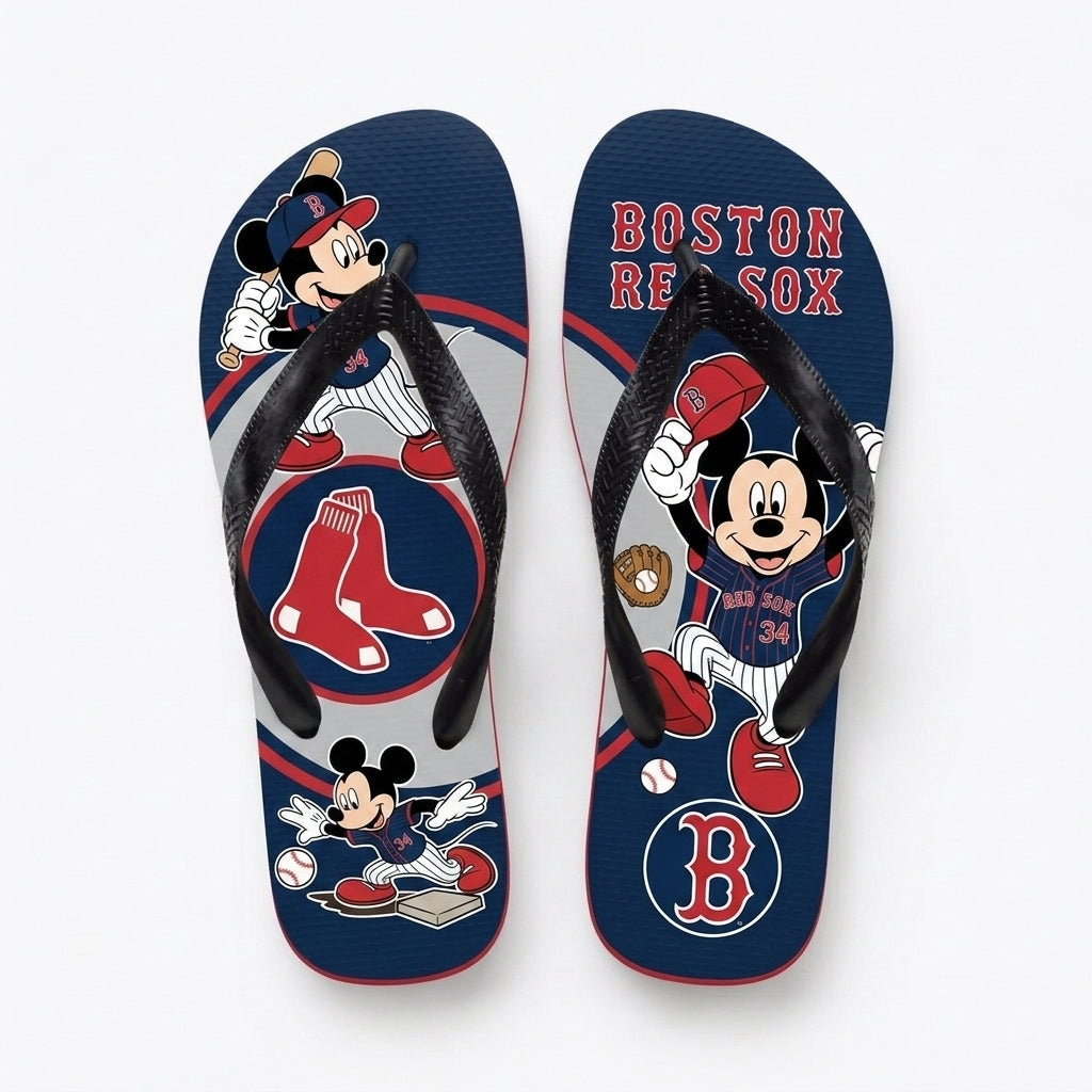 Cartoon Mouse Baseball Flip Flops, Sport Fan Sandals | 30 Teams Available