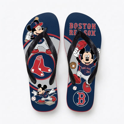 Cartoon Mouse Baseball Flip Flops, Sport Fan Sandals | 30 Teams Available