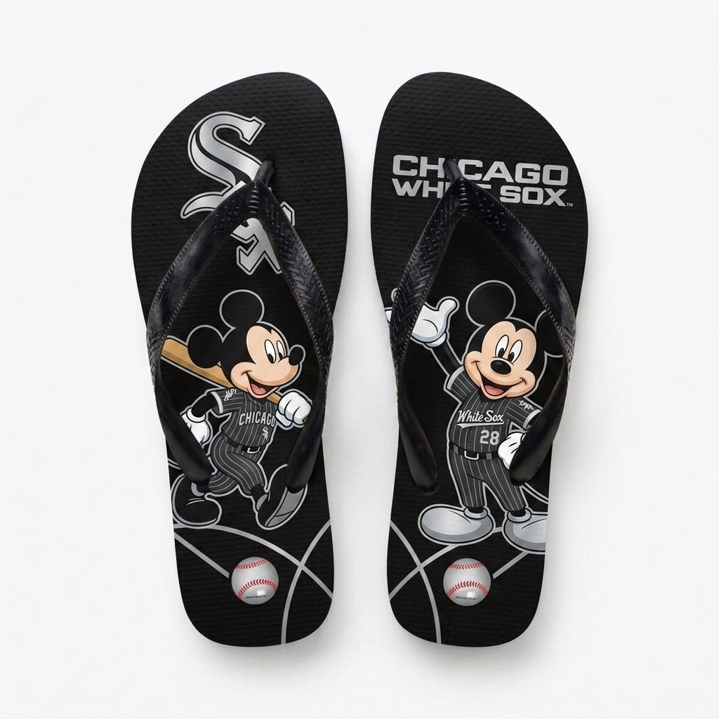 Cartoon Mouse Baseball Flip Flops, Sport Fan Sandals | 30 Teams Available