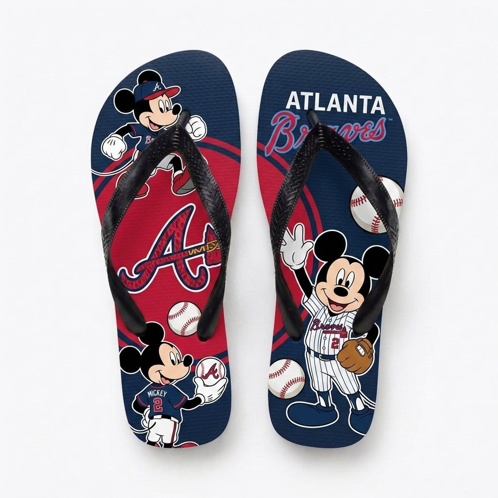 Cartoon Mouse Baseball Flip Flops, Sport Fan Sandals | 30 Teams Available