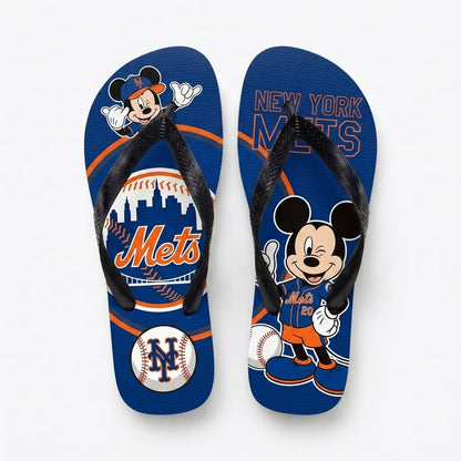 Cartoon Mouse Baseball Flip Flops, Sport Fan Sandals | 30 Teams Available