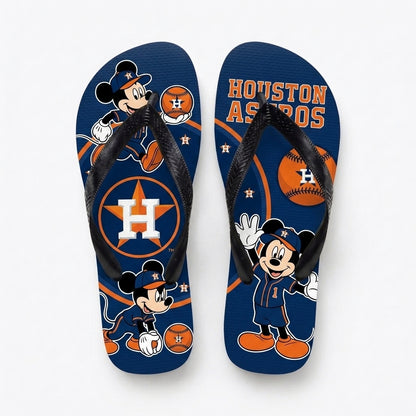 Cartoon Mouse Baseball Flip Flops, Sport Fan Sandals | 30 Teams Available