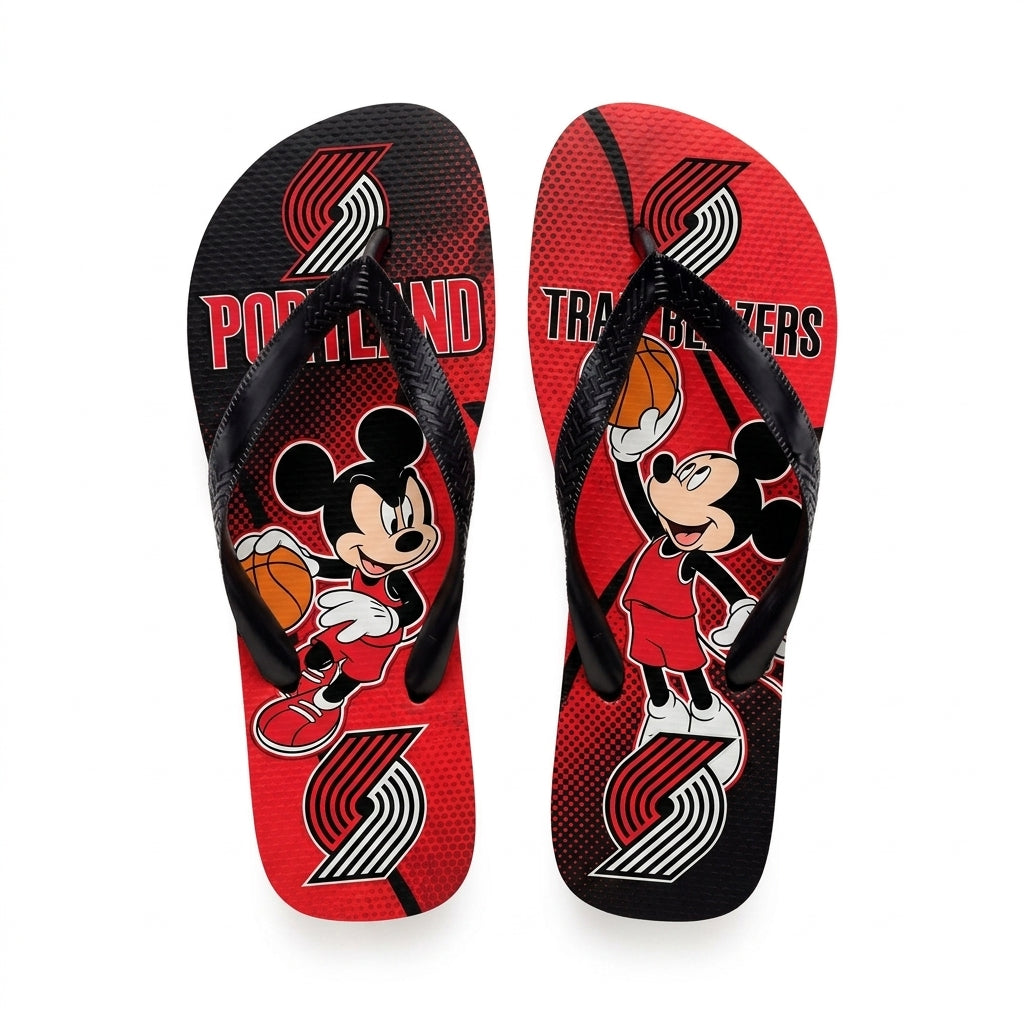 Cartoon Mouse Basketball Flip Flops, Sport Fan Sandals | 30 Teams Available