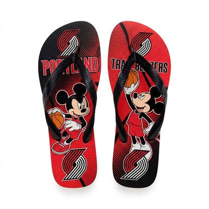 Cartoon Mouse Basketball Flip Flops, Sport Fan Sandals | 30 Teams Available