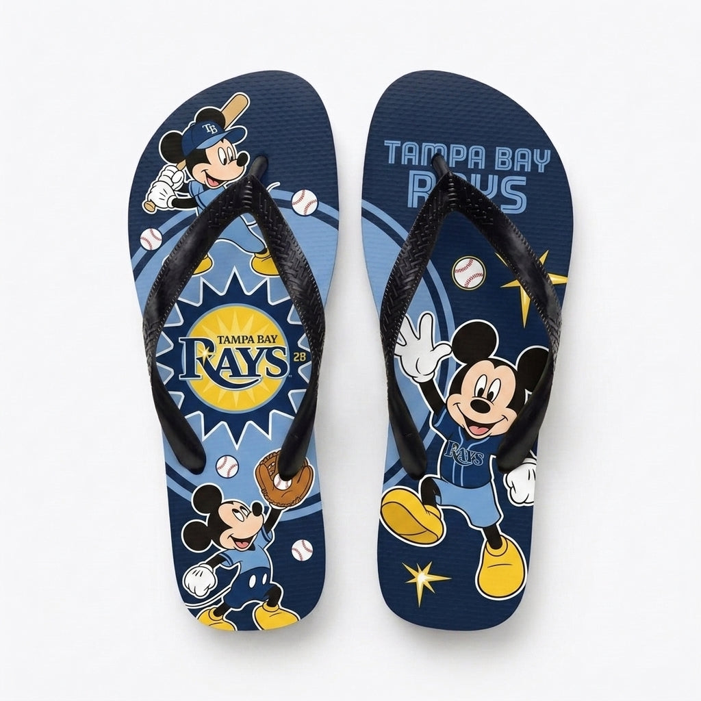 Cartoon Mouse Baseball Flip Flops, Sport Fan Sandals | 30 Teams Available