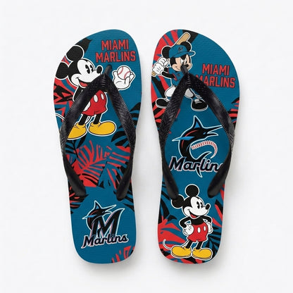 Cartoon Mouse Baseball Flip Flops, Sport Fan Sandals | 30 Teams Available