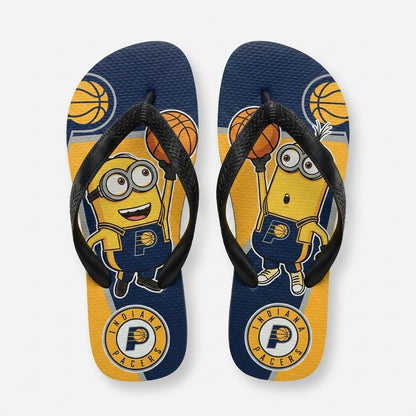 Cartoon Yellow Character Basketball Flip Flops, Sport Fan Sandals | 30 Teams Available