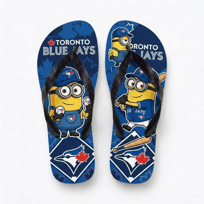 Cartoon Yellow Character Baseball Flip Flops, Sport Fan Sandals | 30 Teams Available