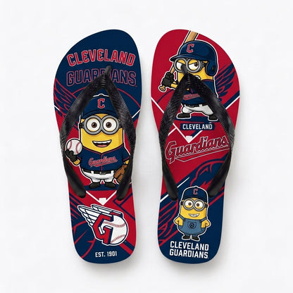 Cartoon Yellow Character Baseball Flip Flops, Sport Fan Sandals | 30 Teams Available