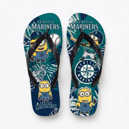 Cartoon Yellow Character Baseball Flip Flops, Sport Fan Sandals | 30 Teams Available