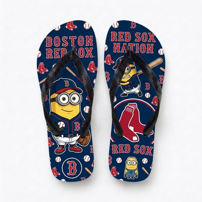 Cartoon Yellow Character Baseball Flip Flops, Sport Fan Sandals | 30 Teams Available