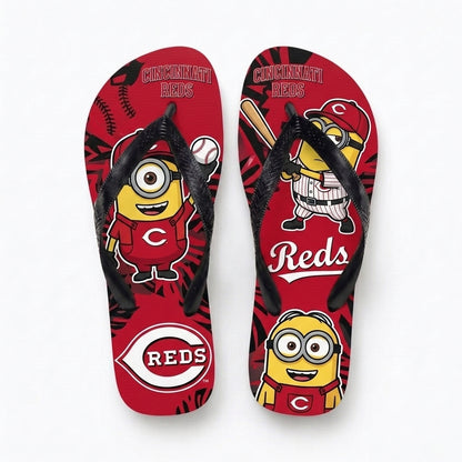 Cartoon Yellow Character Baseball Flip Flops, Sport Fan Sandals | 30 Teams Available
