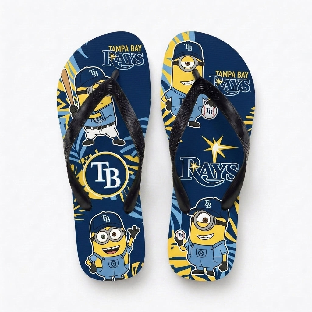 Cartoon Yellow Character Baseball Flip Flops, Sport Fan Sandals | 30 Teams Available