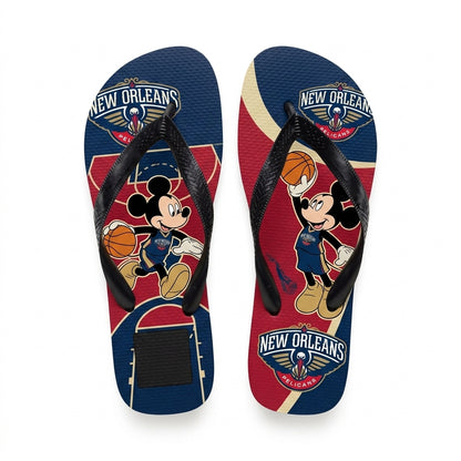 Cartoon Mouse Basketball Flip Flops, Sport Fan Sandals | 30 Teams Available