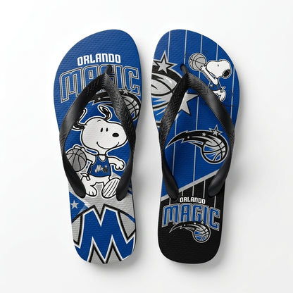 Cartoon Beagle Basketball Flip Flops, Sport Fan Sandals | 30 Teams Available