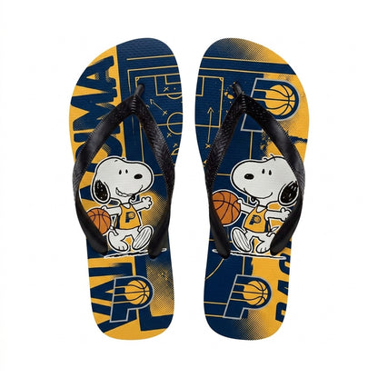 Cartoon Beagle Basketball Flip Flops, Sport Fan Sandals | 30 Teams Available