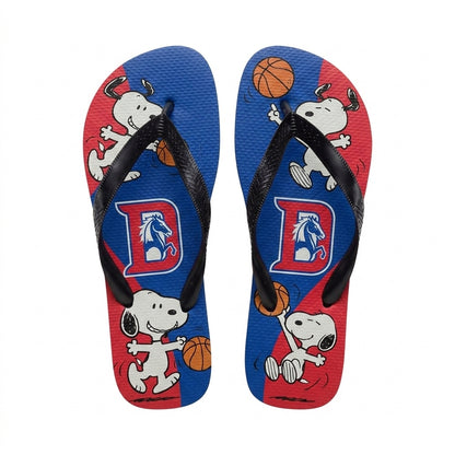 Cartoon Beagle Basketball Flip Flops, Sport Fan Sandals | 30 Teams Available