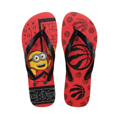 Cartoon Yellow Character Basketball Flip Flops, Sport Fan Sandals | 30 Teams Available