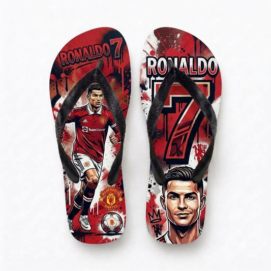 Portugal No.7 Football Legend Flip Flops — Special Edition Summer Beach Soccer Fan Sandals - Custom Fan Apparel Image 1