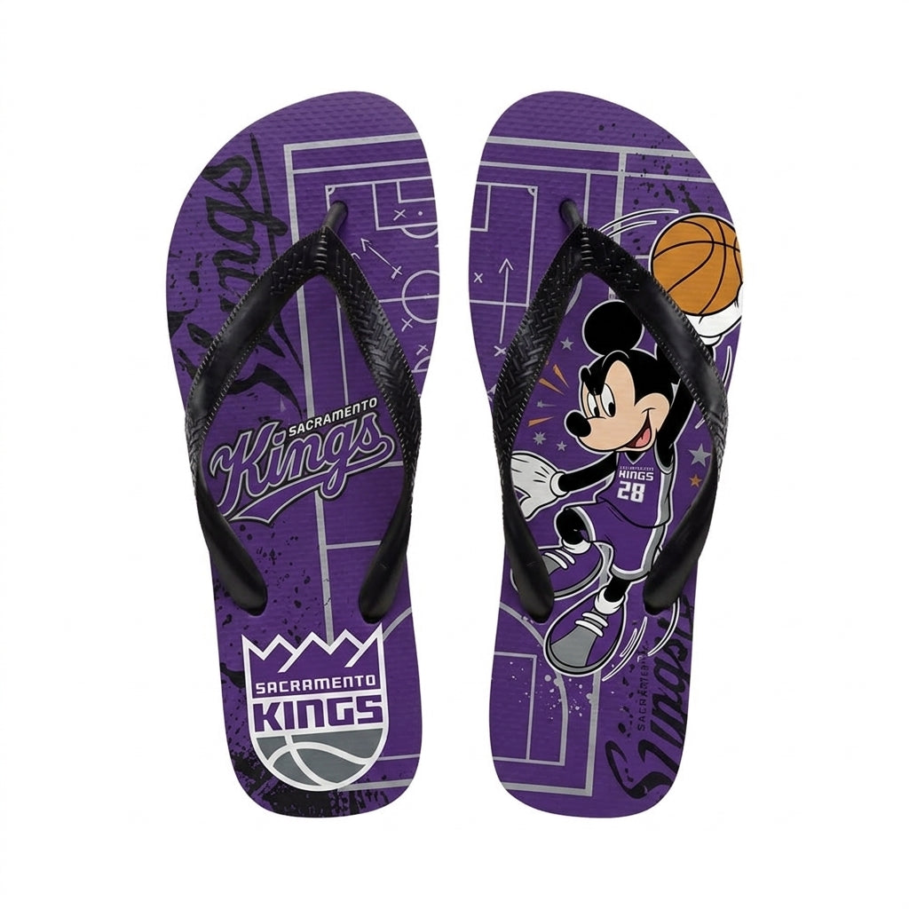 Cartoon Mouse Basketball Flip Flops, Sport Fan Sandals | 30 Teams Available