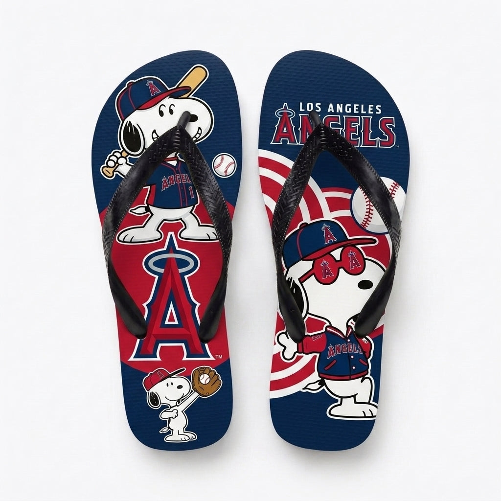 Cartoon Beagle Baseball Flip Flops, Sport Fan Sandals | 30 Teams Available