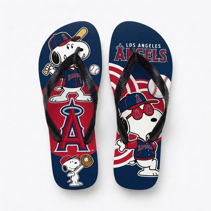 Cartoon Beagle Baseball Flip Flops, Sport Fan Sandals | 30 Teams Available