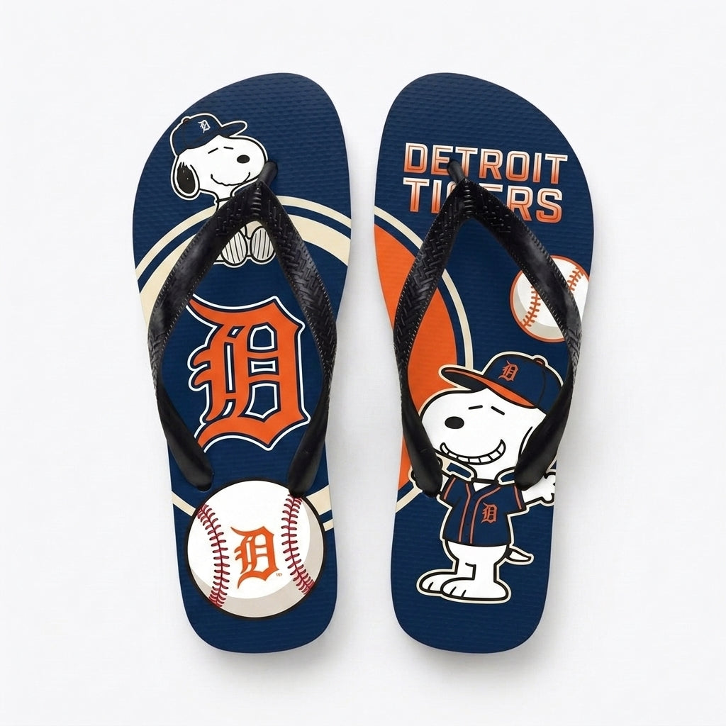 Cartoon Beagle Baseball Flip Flops, Sport Fan Sandals | 30 Teams Available