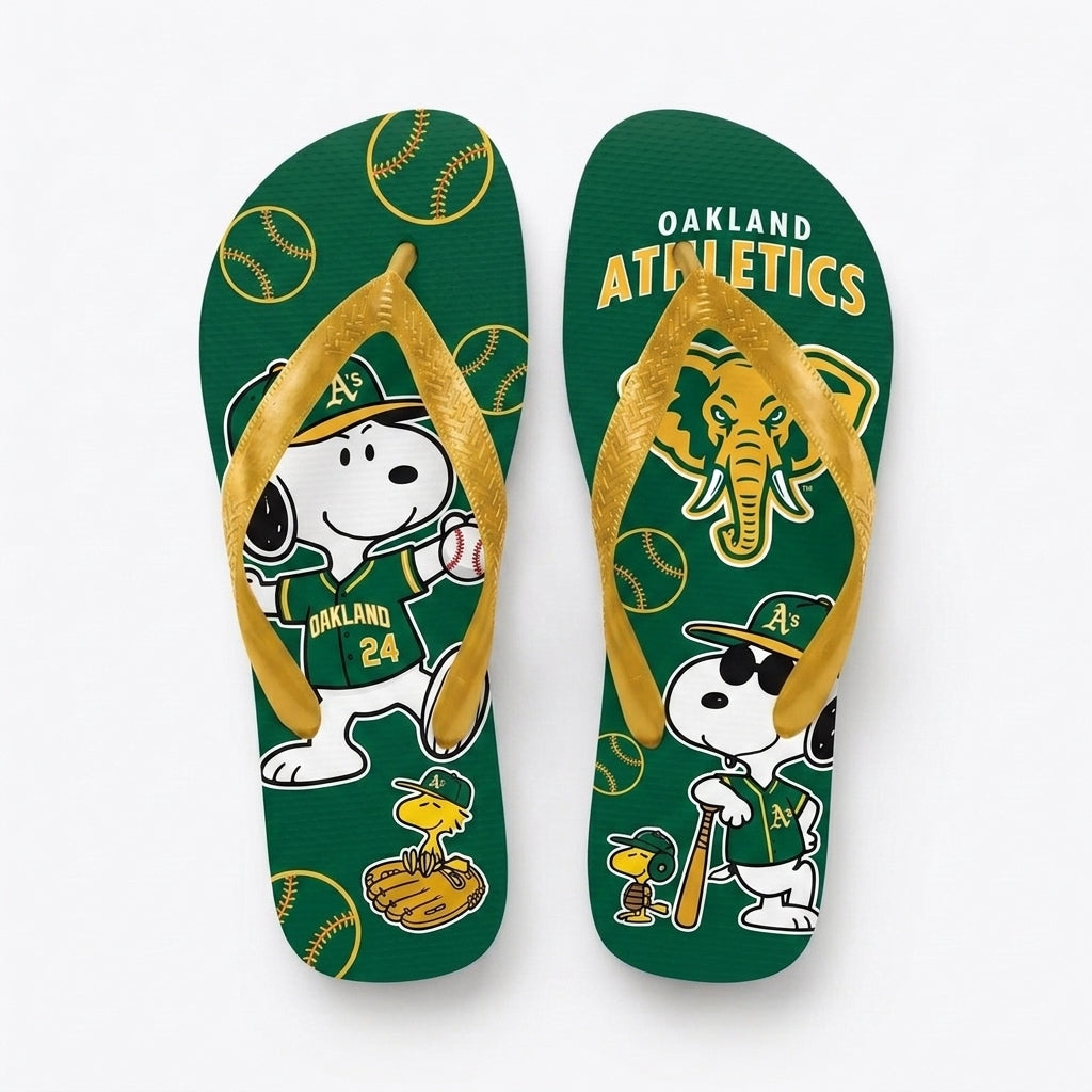 Cartoon Beagle Baseball Flip Flops, Sport Fan Sandals | 30 Teams Available