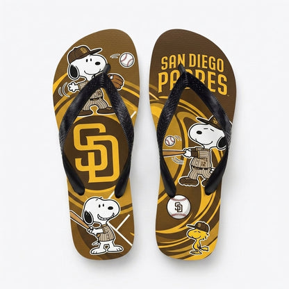 Cartoon Beagle Baseball Flip Flops, Sport Fan Sandals | 30 Teams Available