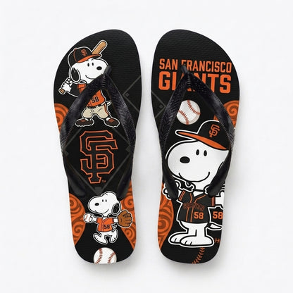 Cartoon Beagle Baseball Flip Flops, Sport Fan Sandals | 30 Teams Available