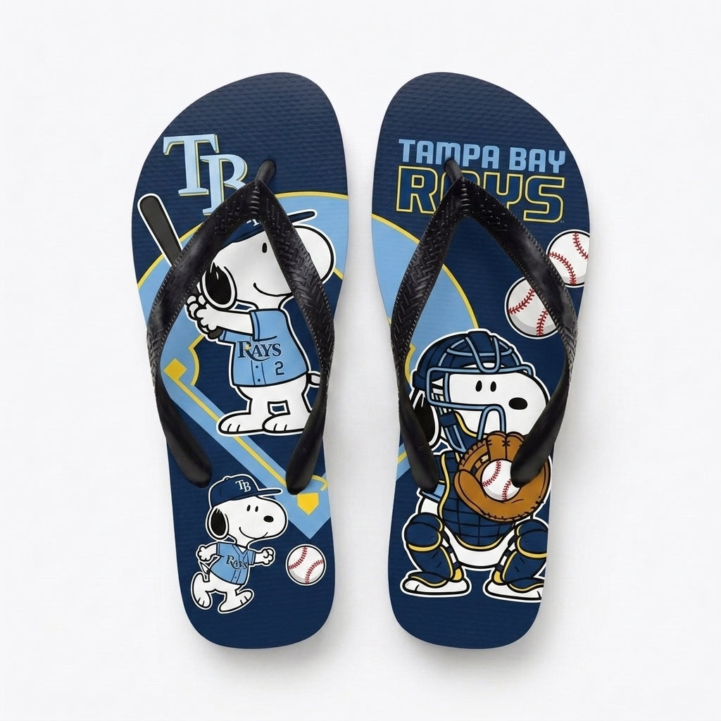 Cartoon Beagle Baseball Flip Flops, Sport Fan Sandals | 30 Teams Available