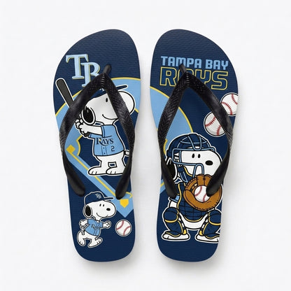 Cartoon Beagle Baseball Flip Flops, Sport Fan Sandals | 30 Teams Available