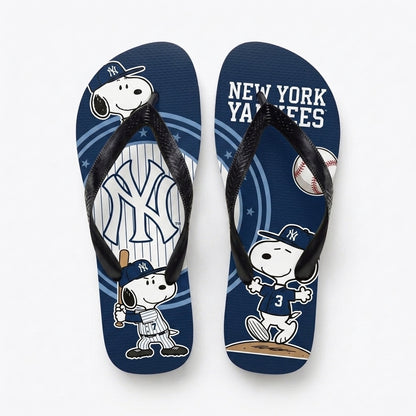Cartoon Beagle Baseball Flip Flops, Sport Fan Sandals | 30 Teams Available