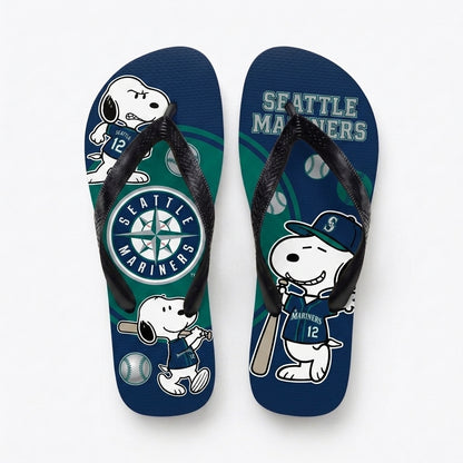 Cartoon Beagle Baseball Flip Flops, Sport Fan Sandals | 30 Teams Available
