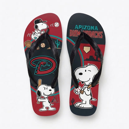 Cartoon Beagle Baseball Flip Flops, Sport Fan Sandals | 30 Teams Available