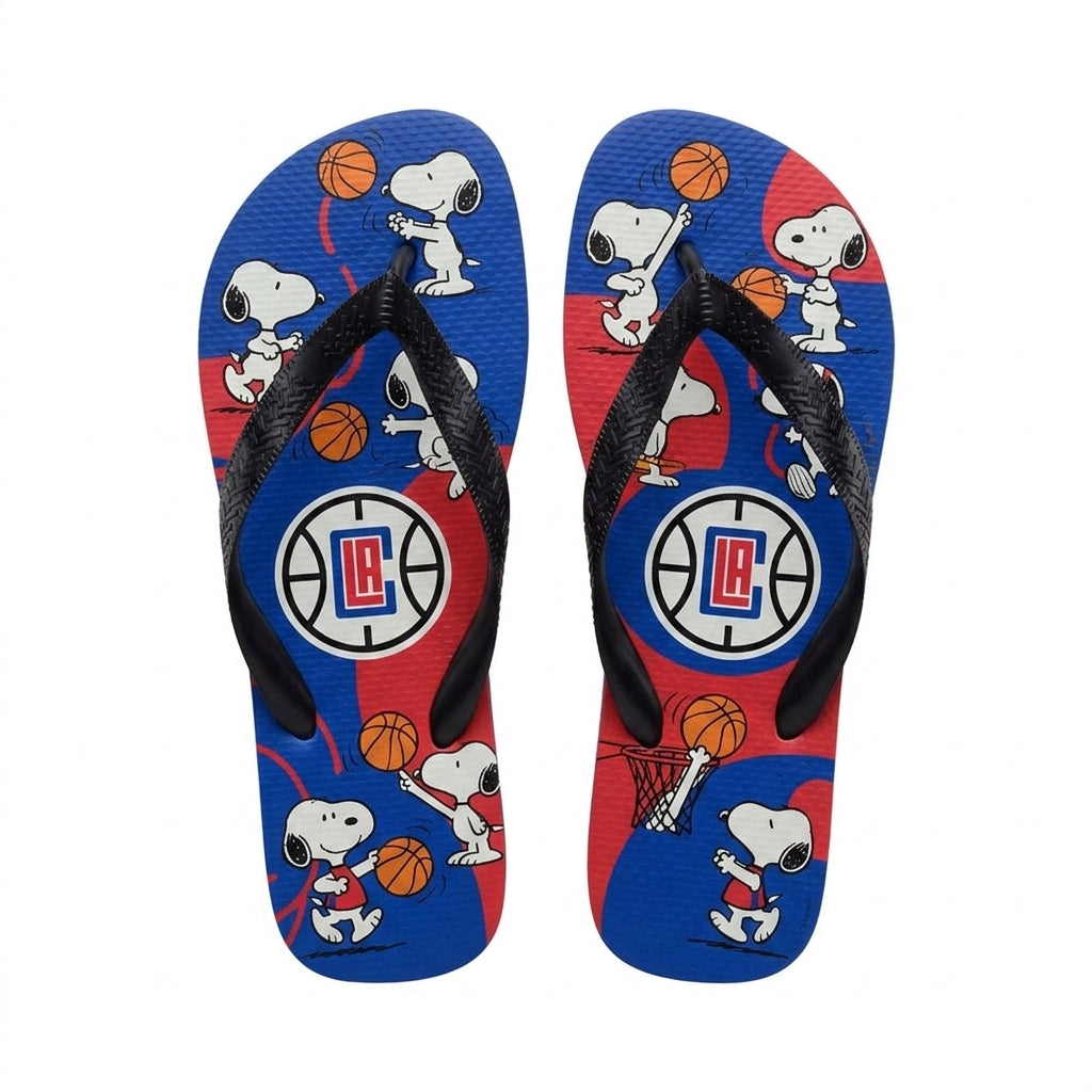 Cartoon Beagle Basketball Flip Flops, Sport Fan Sandals | 30 Teams Available