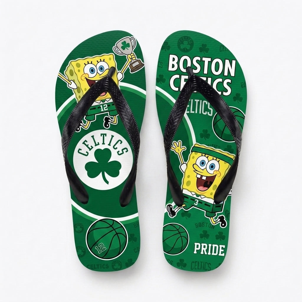 Funny Sponge Basketball Flip Flops, Sport Fan Beach Sandals | 30 Teams Available