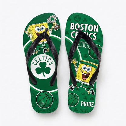 Funny Sponge Basketball Flip Flops, Sport Fan Beach Sandals | 30 Teams Available