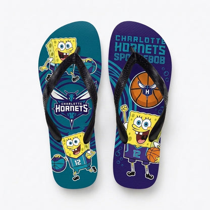 Funny Sponge Basketball Flip Flops, Sport Fan Beach Sandals | 30 Teams Available