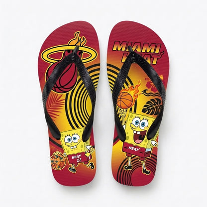 Funny Sponge Basketball Flip Flops, Sport Fan Beach Sandals | 30 Teams Available