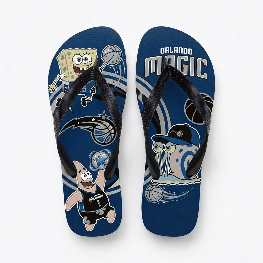 Funny Sponge Basketball Flip Flops, Sport Fan Beach Sandals | 30 Teams Available