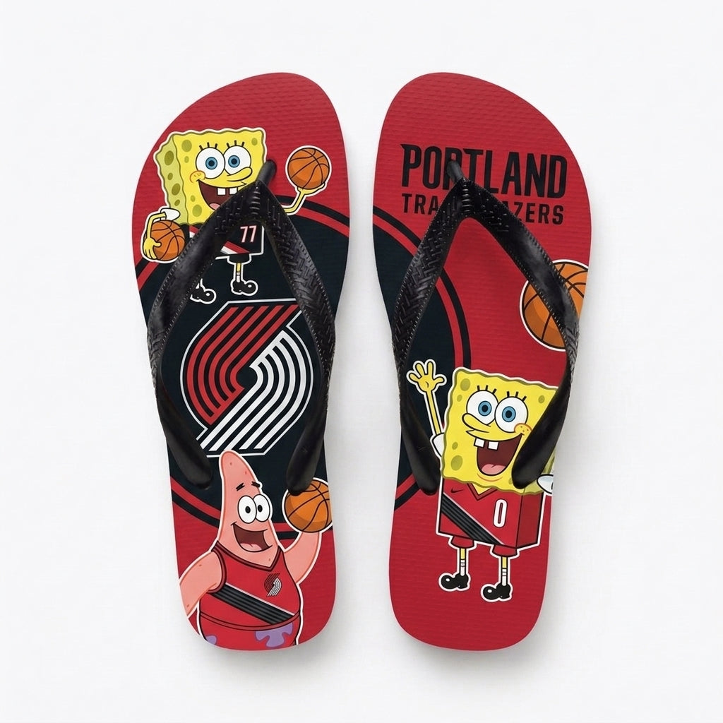 Funny Sponge Basketball Flip Flops, Sport Fan Beach Sandals | 30 Teams Available
