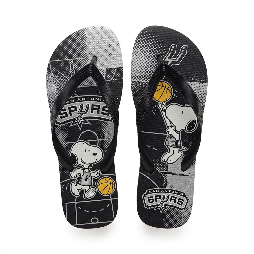 Cartoon Beagle Basketball Flip Flops, Sport Fan Sandals | 30 Teams Available