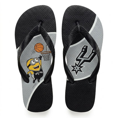 Cartoon Yellow Character Basketball Flip Flops, Sport Fan Sandals | 30 Teams Available