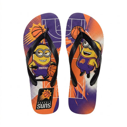 Cartoon Yellow Character Basketball Flip Flops, Sport Fan Sandals | 30 Teams Available