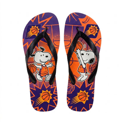 Cartoon Beagle Basketball Flip Flops, Sport Fan Sandals | 30 Teams Available