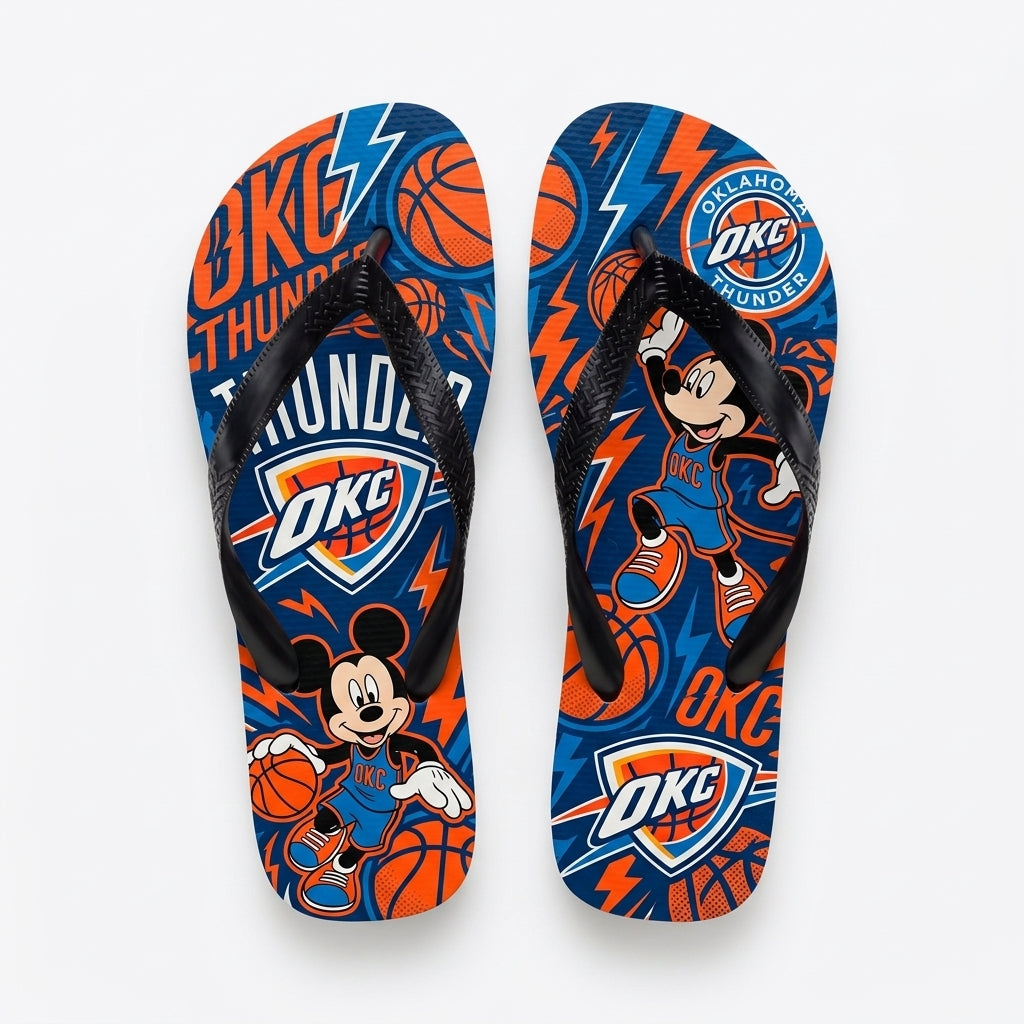 Cartoon Mouse Basketball Flip Flops, Sport Fan Sandals | 30 Teams Available