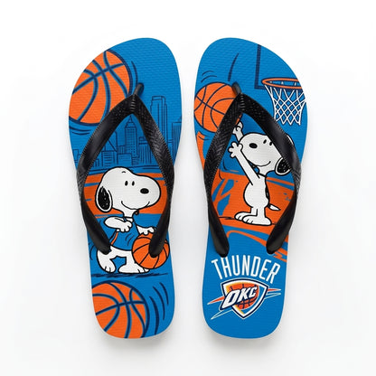 Cartoon Beagle Basketball Flip Flops, Sport Fan Sandals | 30 Teams Available