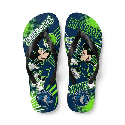 Cartoon Mouse Basketball Flip Flops, Sport Fan Sandals | 30 Teams Available